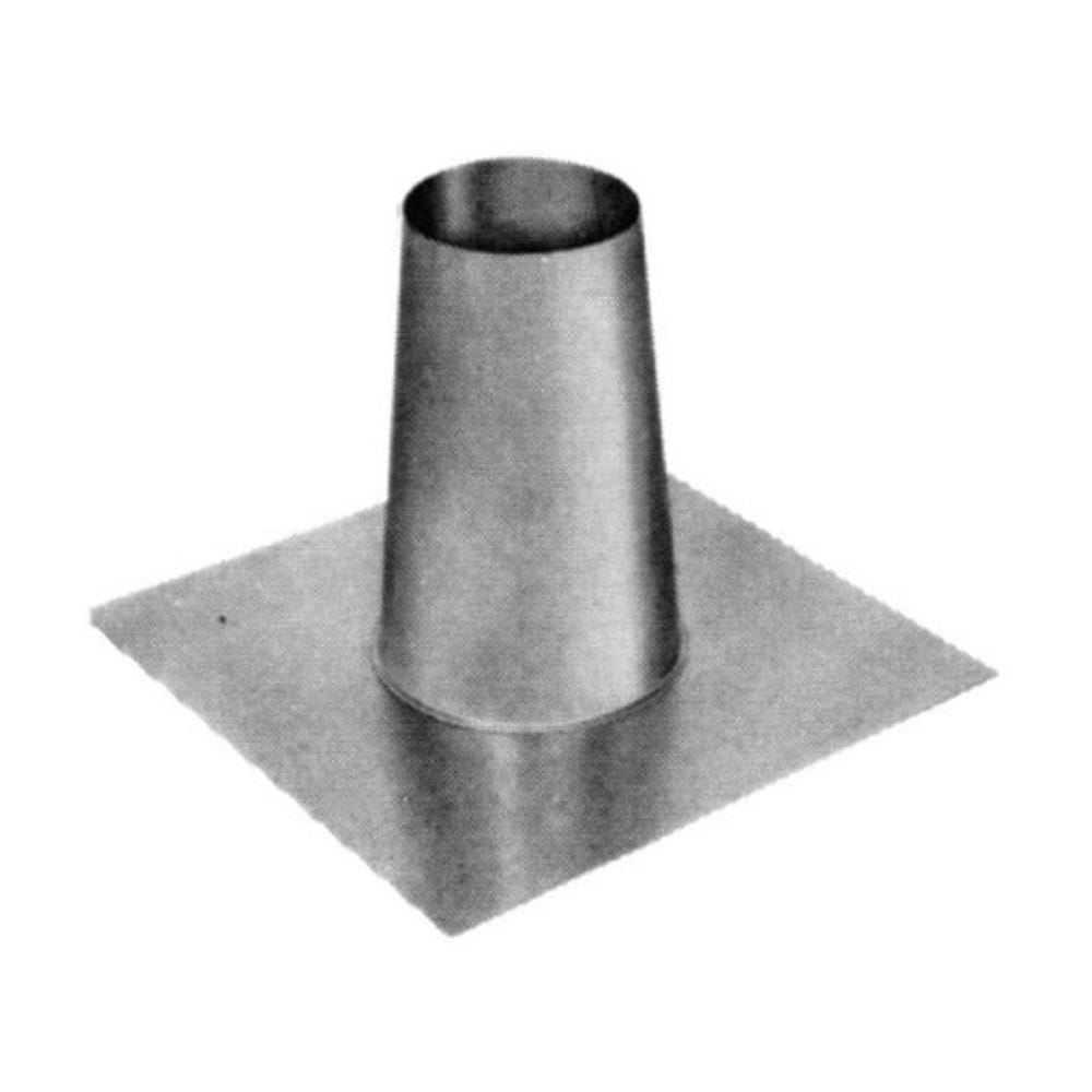 Galvanized Steel Model RV Type B Gas Vent Tall Cone Flashing Flat Roof, 4" Dia, 28 Gauge