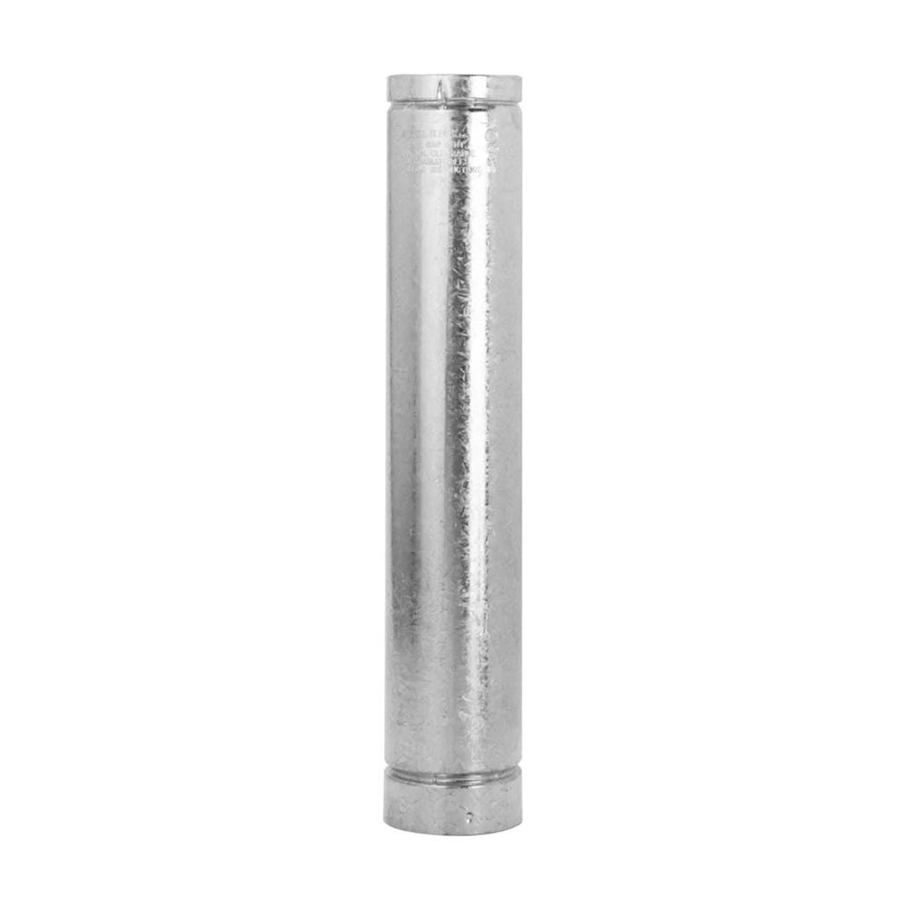 Galvanized Steel Model RV Type B Gas Vent Pipe, 24" x 5" Dia, 28 Gauge