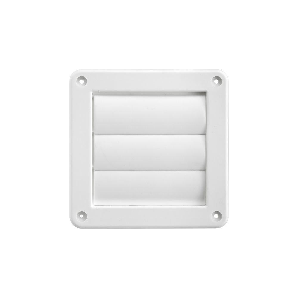White Plastic Wall Exhaust Louvered Dryer Vent, 4"