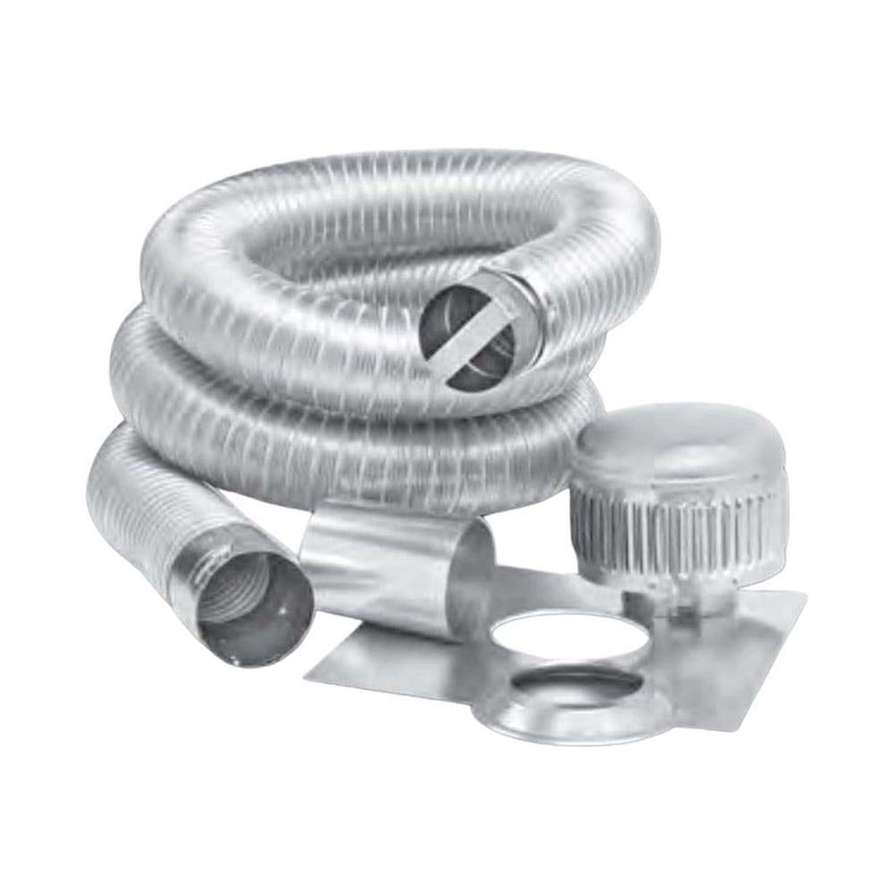Flexible Aluminum Chimney Liner Kit, 4" x 35', 30 Gauge