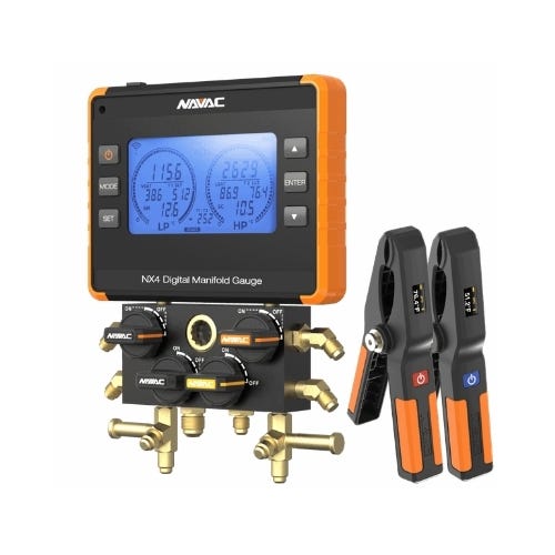 NEXUS™ Digital Manifold Gauge, 4-Valve, Bluetooth, A2L, myNAVAC™ App